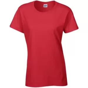 Gildan Ladies/Womens Heavy Cotton Missy Fit Short Sleeve T-Shirt (S) (Red)
