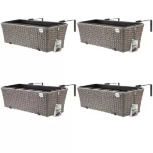 Polyrattan Flower Boxes 4 Pcs. Cream