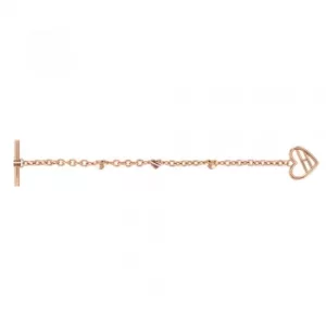 Tommy Hilfiger Rose Gold Plated Open Heart T-Bar Bracelet 2780113