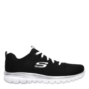 Skechers Mesh Lace-Up W Memory Fo - Black