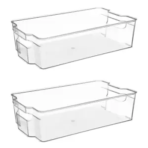 Set of 2 Fridge 6L Storage Boxes Clear