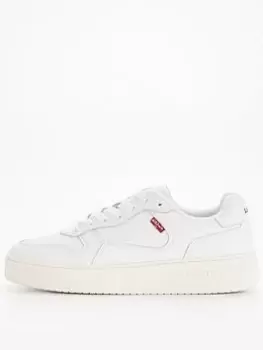 Levis Glide Leather Trainers - White, Size 7.5, Men