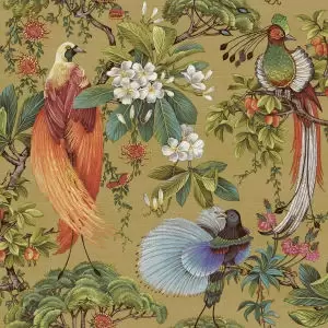 Holden Decor Songbird Ochre Wallpaper - 10.05m x 53cm