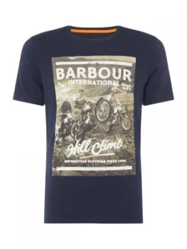 Mens Barbour Hill Climb Print T Shirt Blue