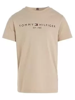 Tommy Hilfiger Boys Essential T-Shirt - Merino, Beige, Size 16 Years