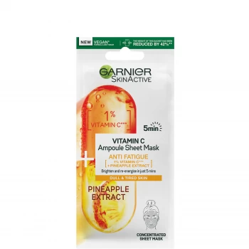 Garnier SkinActive Anti Fatigue Ampoule Sheet Mask - Pineapple and 1% Vitamin C 15g