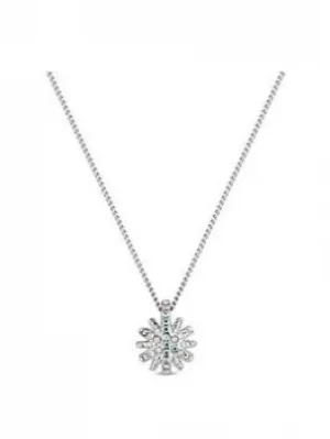 Simply Silver Sterling Silver 925 Made with Swarovski Aurora Borealis Starburst Necklace