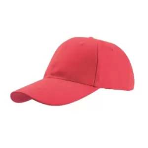 Atlantis Liberty Six Buckle Brushed Cotton 6 Panel Cap (One Size) (Red)