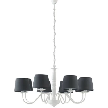 Fan Europe Lighting - Fan Europe FAVOLA 8 Light Chandeliers with Shades White, Fabric 79.3x30cm