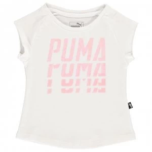 Puma Word T Shirt Infant Girls - White/Pink