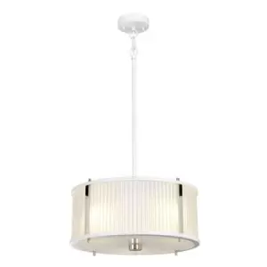 3 Bulb Ceiling Pendant White Satin Painted / Highly Polished Nickel LED E27 60W