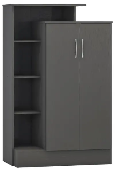 Seconique Nevada Petite Open Shelf Wardrobe Dark Grey