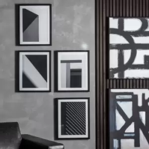 Set of 4 Shadow Architecture Framed Art Black/White