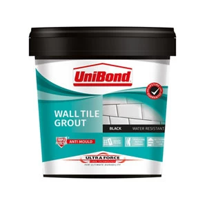 UniBond UltraForce Ready mixed Black Wall tile Grout 1.38kg Tub