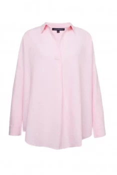 French Connection Yarn Dye Chambray Popover Shirt Pink