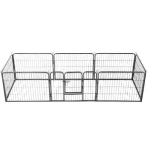 Dog Playpen 8 Panels Steel 80x60cm Black Vidaxl Black