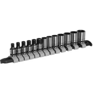 AK7990 Socket Set 13pc 1/4Sq Drive Metric - Black Series - Sealey