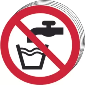 Not Drinking Water Symbol - Sav (50mm Dia.), Pack of 10