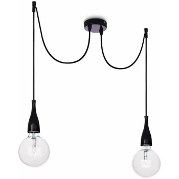 Ideal Lux Lighting - Ideal Lux Minimal - 2 Light Ceiling Pendant Black, E27