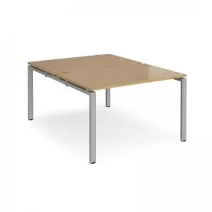 Adapt back to back desks 1200mm x 1600mm - silver frame and oak top