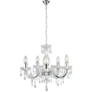 Fan Europe HOUSTON 5 Light Chandeliers Transparent 44x42cm