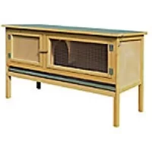 PawHut Rabbit Hutch Yellow, Green 443mm x 1150 mm x 650 mm