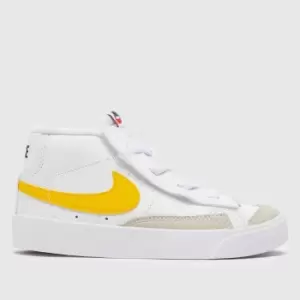 Nike White & Yellow Blazer Mid 77 Toddler Trainers