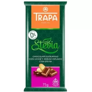 Stevia Chocolate Bar - Crunchy - 75g x 18 - 701742 - Trapa