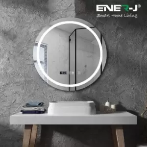 Ener-j - LED Mirror with Bluetooth Speaker, Round, Size: 70cms