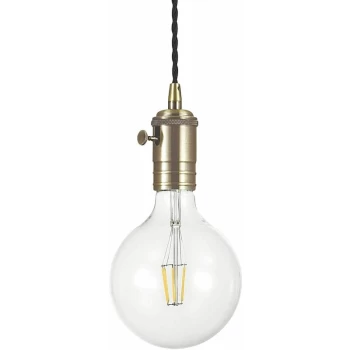 Ideal Lux Lighting - Ideal Lux Doc - 1 Light Ceiling Pendant Burnished Finish, E27