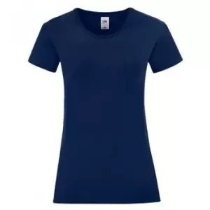 Fruit Of The Loom Womens/Ladies Iconic T-Shirt (XS) (Navy)