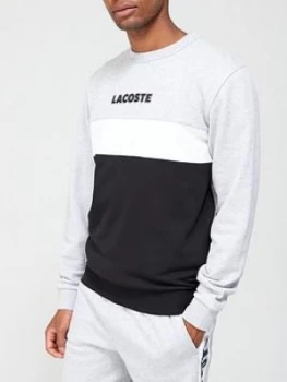 Lacoste Lacoste Sport Logo Sweatshirt, Grey/Black, Size 3XL, Men