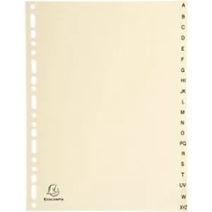 Exacompta Indices Dividers A4, 20 Part A-Z Ivory, Pack of 10