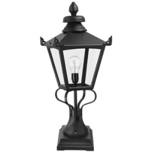 Elstead Grampian - 1 Light Outdoor Pedestal Lantern Black, E27
