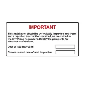 Spectrum Industrial Important Periodic Inspection - Pack of 25 Sav (75 X 75MM)