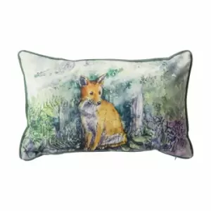 Crossland Grove Forest Fox Watercolour Cushion 300x500mm