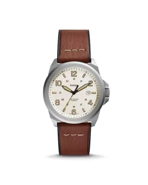 Fossil Men Bronson Three-Hand Date Medium Brown Eco Leather Watch