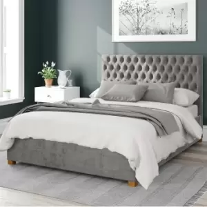 Monroe Firenze Velour Ottoman Bed Frame Silver