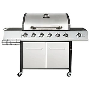 Charles Bentley Premium 6 + 1 Burner Gas BBQ Silver