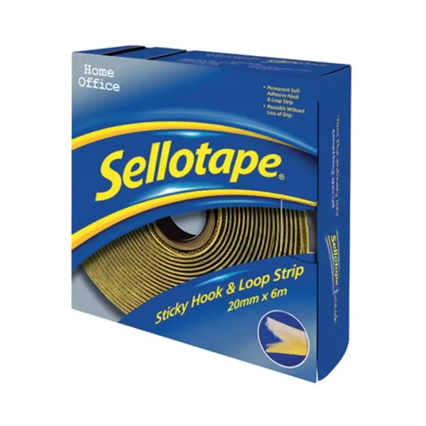 Sellotape Sellotape Sticky Hook and Loop Strip 20mmx6m 1445180 1445180