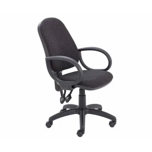 TC Office Calypso High Back Twin Lever Operator Chair with Fixed Arms, Charcoal