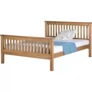 Seconique Monaco King Size Bed Frame in Distressed Waxed Pine