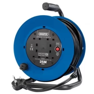 Draper 230V Heavy Duty Industrial Four Socket Cable Reel, 25m