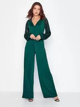 Long Tall Sally Green Lace Jumpsuit, Green, Size 18-20, Women