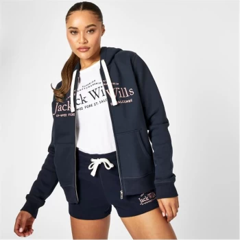 Jack Wills Hunston Logo Zip Hoodie - Navy