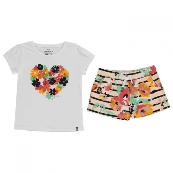 SoulCal Short Set Girls - Ochre Floral