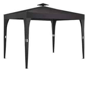 Poly Rattan Gazebo Black/Anthracite 3x3m