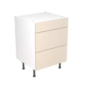 KitchenKIT Slab 60cm 3-Drawer Unit - Gloss Cashmere