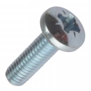 Machine Screw Pozi Pan Head Bright Zinc Plated M4 10mm Pack of 100