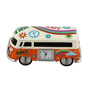 Miniature Clock - Orange Camper